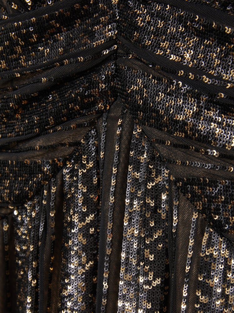Halston Plunge Neck Sequin Maxi Dress - Image 5 of 5