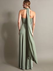 Monsoon Bottle Green Thea Multiway Bridesmaid Dress - Image 3 of 5