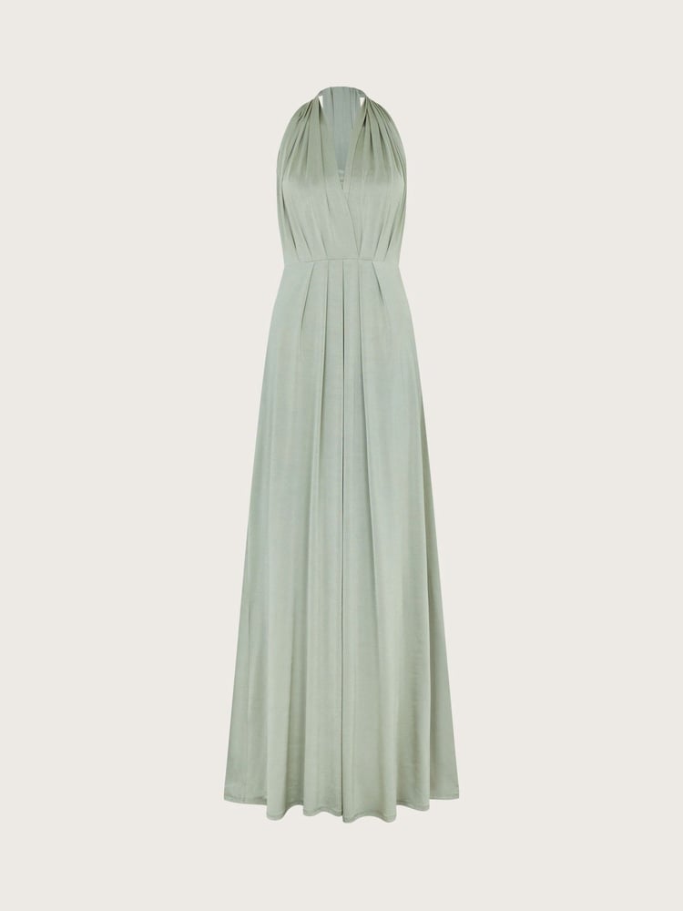 Monsoon Bottle Green Thea Multiway Bridesmaid Dress - Image 5 of 5