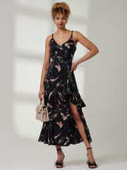 Jolie Moi Black Suzannah Sleeveless Satin Maxi Dress - Image 1 of 6