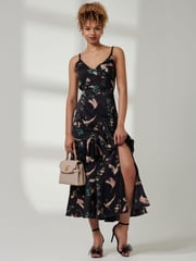 Jolie Moi Black Suzannah Sleeveless Satin Maxi Dress - Image 4 of 6