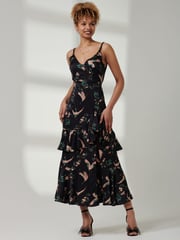 Jolie Moi Black Suzannah Sleeveless Satin Maxi Dress - Image 6 of 6