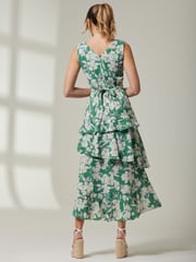 Jolie Moi Green Tiered Hem Sleeveless Maxi Dress - Image 2 of 6