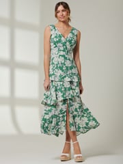 Jolie Moi Green Tiered Hem Sleeveless Maxi Dress - Image 6 of 6