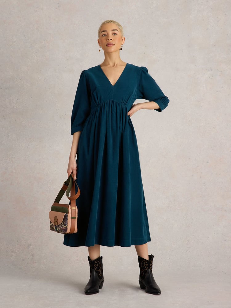 White Stuff Green Lucy Cord Dress - Image 1 of 6