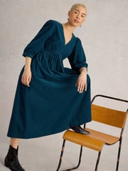White Stuff Green Lucy Cord Dress - Image 3 of 6