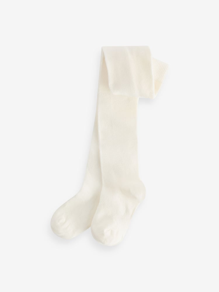 Monsoon Cream Baby Frosted 100% Cotton Tights 2 Pack - Image 3 of 3 Monsoon Cream Baby Frosted 100% Cotton Tights 2 Pack - Image 3 of 3