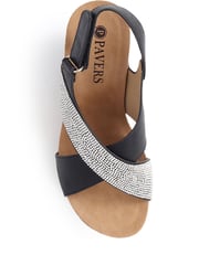 Pavers Black Ladies Smart Sandals - Image 4 of 5