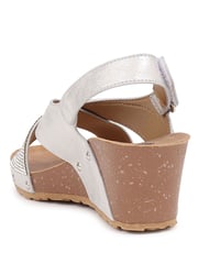 Pavers Silver Ladies Smart Sandals - Image 3 of 5
