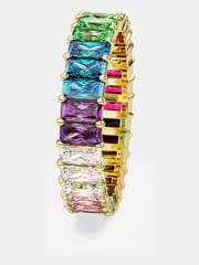 Swarovski Natural Baguette Cut Multicolored Gold-Tone Plated Matrix Ring - Image 3 of 6
