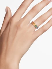 Swarovski Natural Baguette Cut Multicolored Gold-Tone Plated Matrix Ring - Image 6 of 6