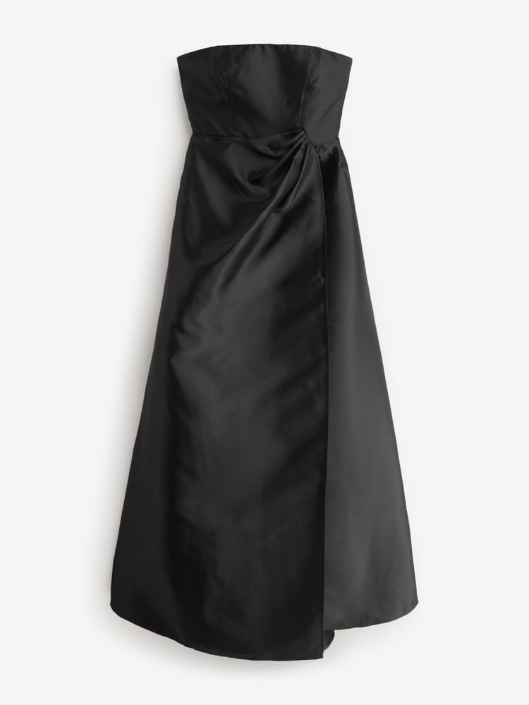 Club L London Black Universe Bandeau Puff-Skirt Split Maxi Dress - Image 6 of 6