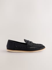 Black Standard Fit (F) Woven Loafers - Image 2 of 5