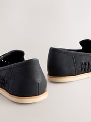 Black Standard Fit (F) Woven Loafers - Image 4 of 5