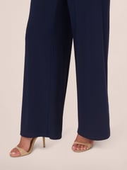 Adrianna Papell Blue Beaded Blouson Jumpsuit - Image 6 of 7