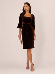 Adrianna Papell Tie Front Brown Dress - Image 4 of 7