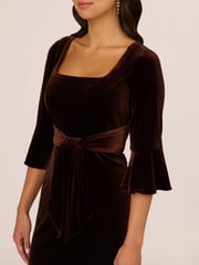 Adrianna Papell Tie Front Brown Dress - Image 6 of 7
