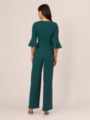 Adrianna Papell Knit Crepe Tie Front Jumpsuit - Image 2 of 7