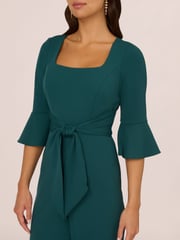 Adrianna Papell Knit Crepe Tie Front Jumpsuit - Image 4 of 7