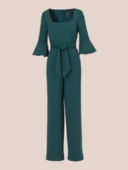 Adrianna Papell Knit Crepe Tie Front Jumpsuit - Image 6 of 7