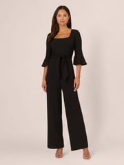 Adrianna Papell Knit Crepe Tie Front Jumpsuit - Image 1 of 7