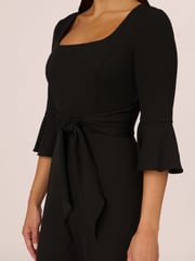 Adrianna Papell Knit Crepe Tie Front Jumpsuit - Image 5 of 7