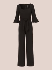 Adrianna Papell Knit Crepe Tie Front Jumpsuit - Image 6 of 7