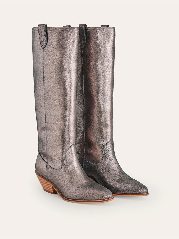 Boden Silver Western Knee High Boots - Image 2 of 4