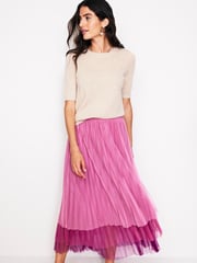 Boden Red Tulle Tiered Maxi Skirt - Image 1 of 5