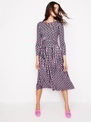 Boden Pink Thea Long Sleeve Jersey Dress - Image 1 of 5