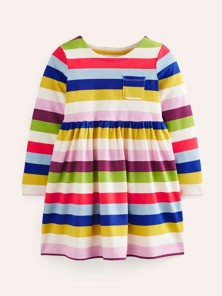 Boden Blue 100% Cotton Long Sleeved Fun Jersey Dress - Image 1 of 3