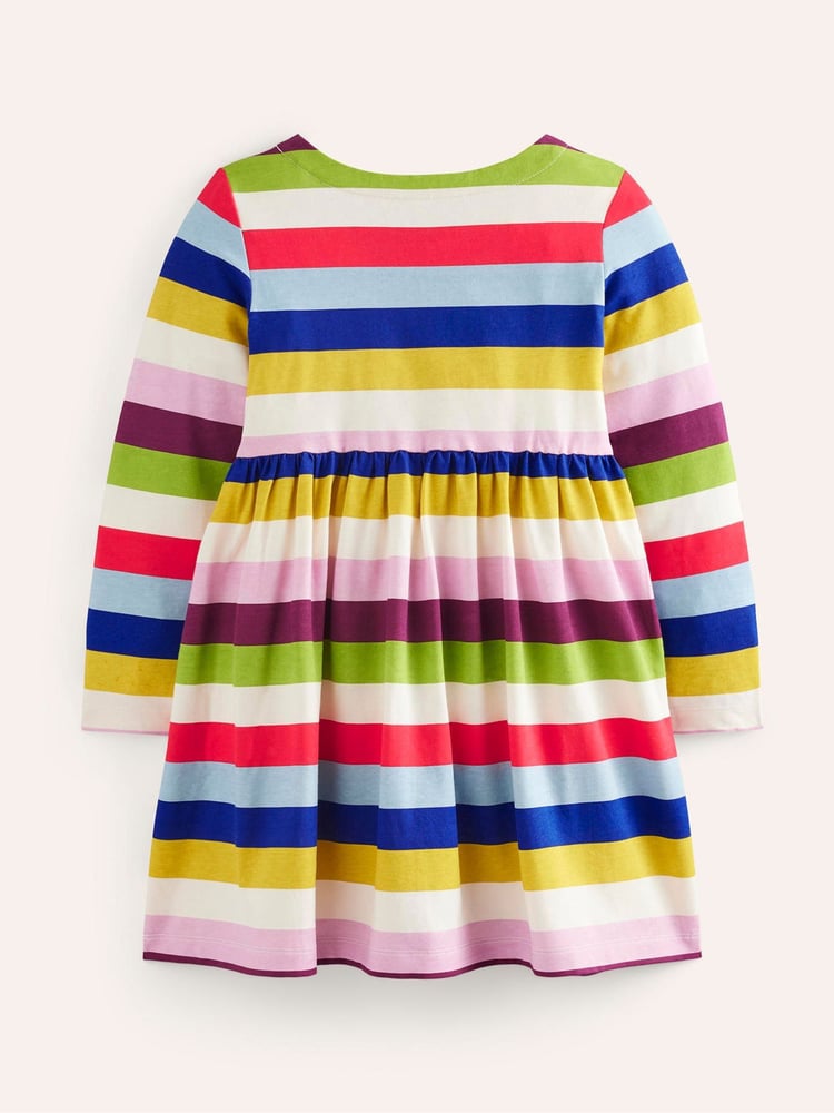 Boden Blue 100% Cotton Long Sleeved Fun Jersey Dress - Image 2 of 3 Boden Blue 100% Cotton Long Sleeved Fun Jersey Dress - Image 2 of 3