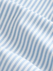 Blue Slim Fit Signature 100% Cotton Bengal Stripe Shirt - Image 12 of 12