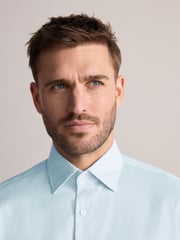 Green Slim Fit Signature 100% Cotton with Textured Smart Shirt - Image 2 of 9