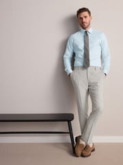 Green Slim Fit Signature 100% Cotton with Textured Smart Shirt - Image 3 of 9