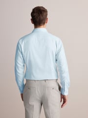 Green Slim Fit Signature 100% Cotton with Textured Smart Shirt - Image 4 of 9