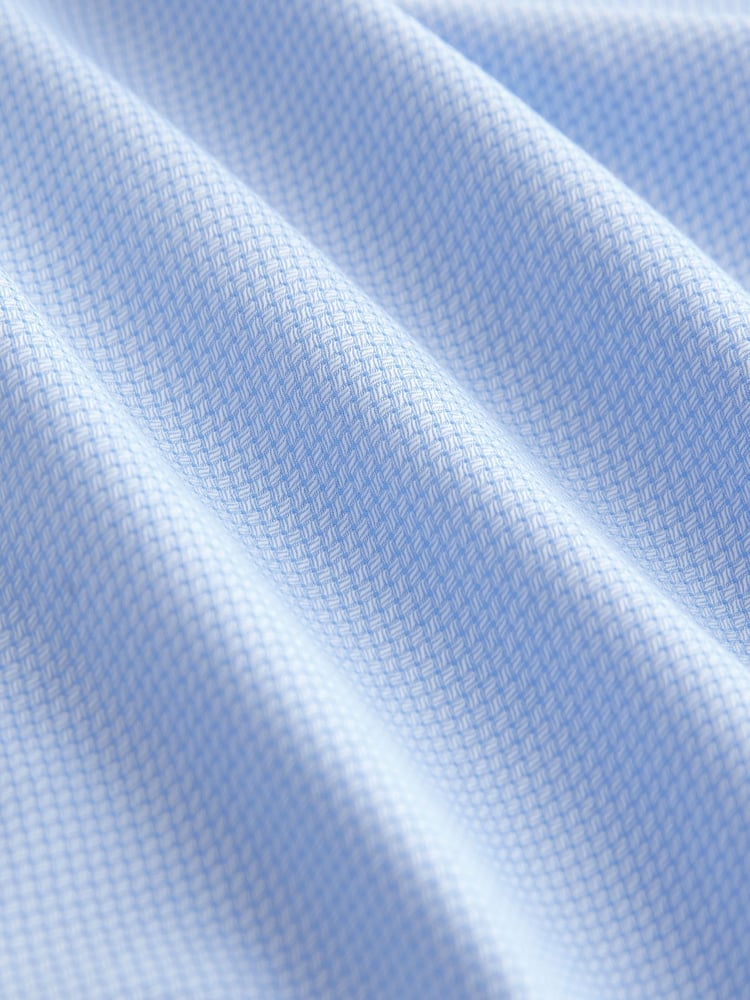 Blue Regular Fit Easy Care Textured Trimmed Shirt - Image 9 of 9
