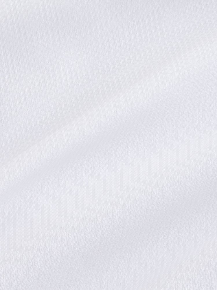White Slim Fit Easy Care Textured Trimmed Shirt - Image 3 of 3