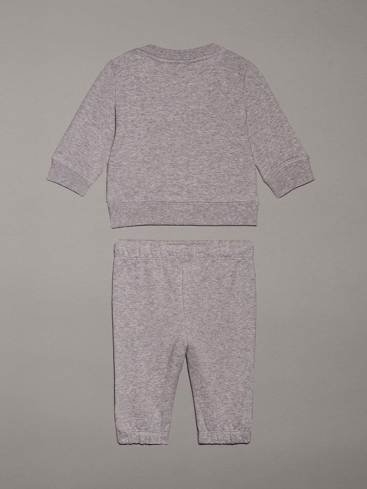 Calvin Klein Grey Monogram Crew Neck Sweat Top & Leggings Set - Image 2 of 2