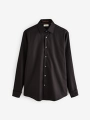 Black Slim Fit Signature Premium 100% Cotton Textured Smart Shirt - Image 6 of 8