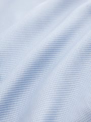 Blue Slim Fit Signature 100% Cotton with Textured Smart Shirt - Image 8 of 8