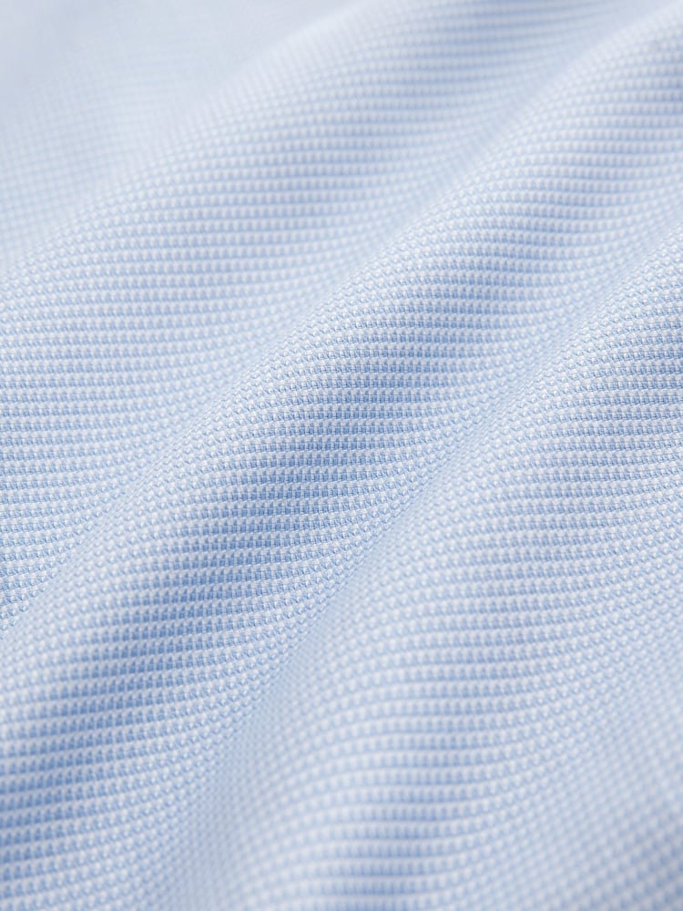Blue Slim Fit Signature 100% Cotton with Textured Smart Shirt - Image 8 of 8