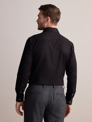Black Slim Fit Signature 100% Cotton with Textured Smart Shirt - Image 3 of 8
