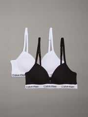 Calvin Klein Black Modern Cotton Triangle Bra 2 Pack - Image 1 of 7