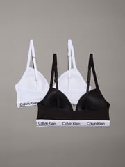 Calvin Klein Black Modern Cotton Triangle Bra 2 Pack - Image 2 of 7