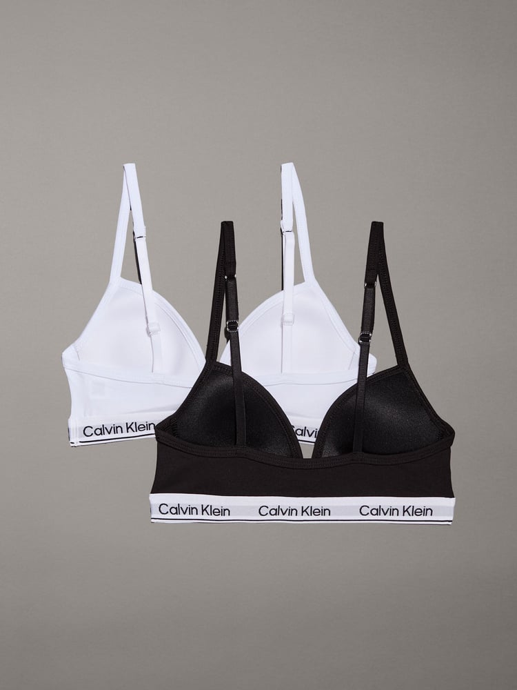 Calvin Klein Black Modern Cotton Triangle Bra 2 Pack - Image 2 of 7