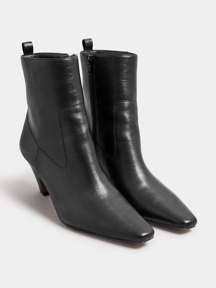 Long Tall Sally Black Mid Heel Ankle Boots - Image 2 of 5
