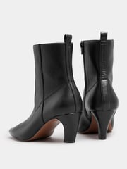 Long Tall Sally Black Mid Heel Ankle Boots - Image 3 of 5