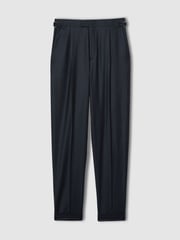 Reiss Navy Gallo Atelier Tapered Wool Suit Trousers - Image 2 of 6