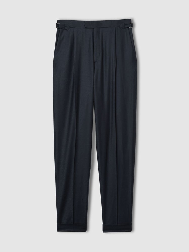 Reiss Navy Gallo Atelier Tapered Wool Suit Trousers - Image 2 of 6